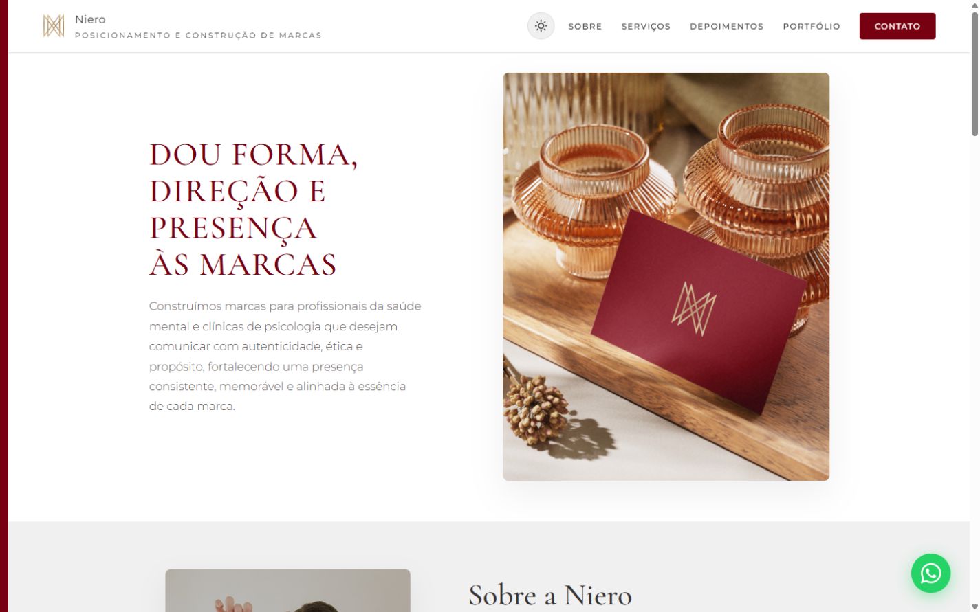Projeto Srta. Niero em desktop